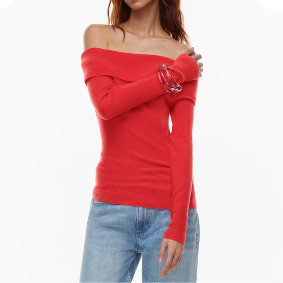 Wilfred Nola Off-the-Shoulder Sweater | Red | 2XS - Picture 2 of 6